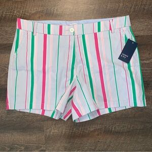 Crown & Ivy CAROLINE Stripe Shorts 5" Inseam Size 16 New with Tags